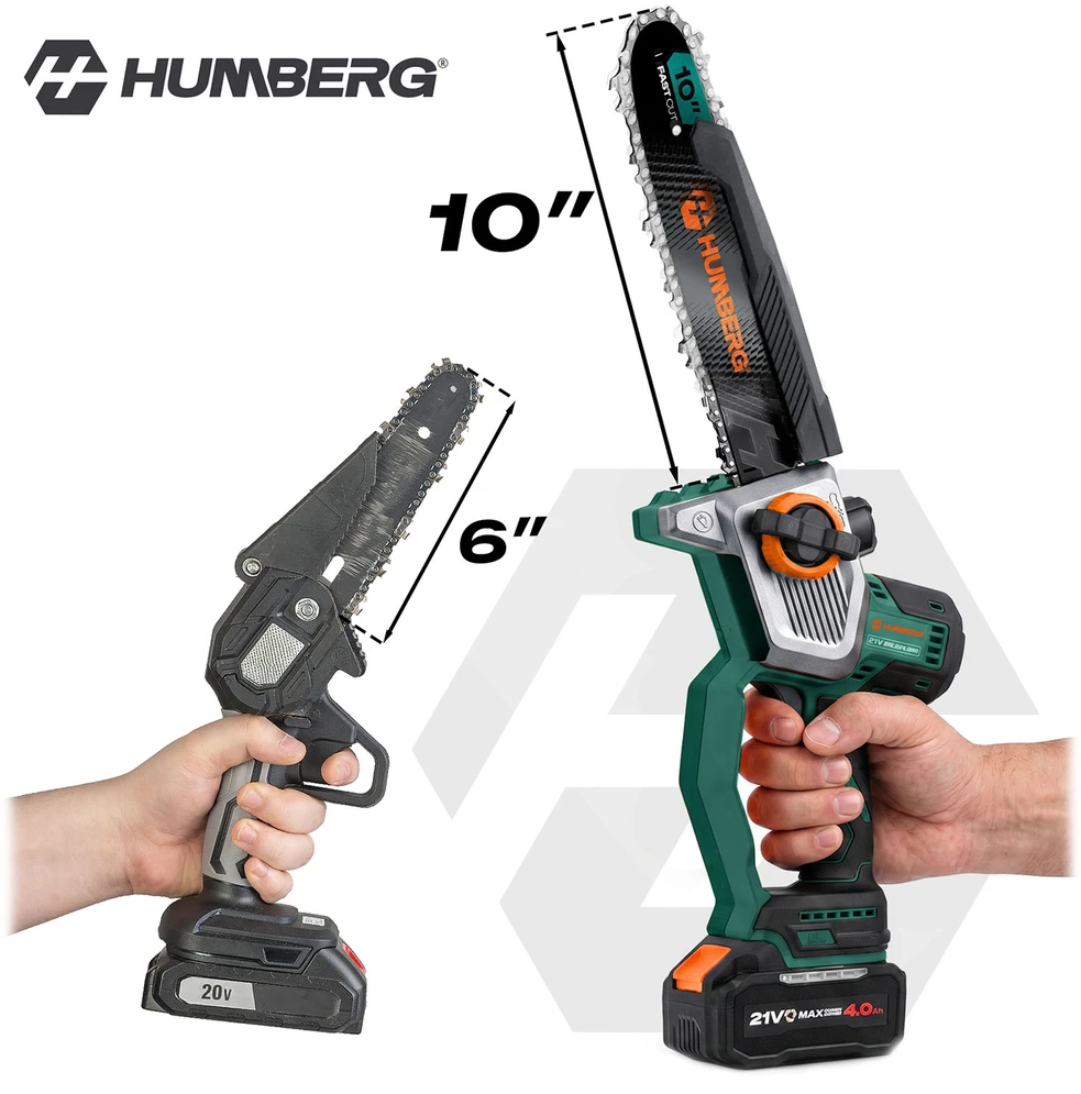 Akumuliatorinis grandininis pjūklas Humberg HM-437 4,0Ah