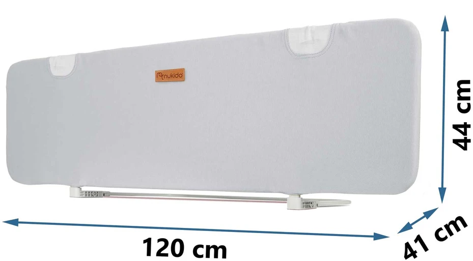 Lovos apsauginis turėklas 120 x 44 x 41 cm, Nukido pilkas
