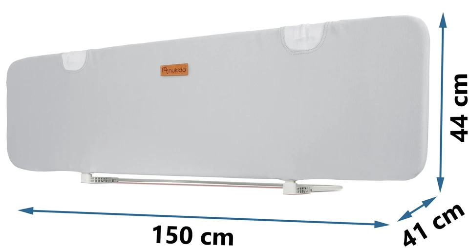 Lovos apsauginis turėklas 150 x 44 x 41 cm, Nukido pilkas