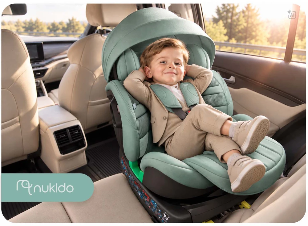 Automobilinė kėdutė oborotowy su nogą Nukido Shelly 0-12 lat I-Size ISOFIX