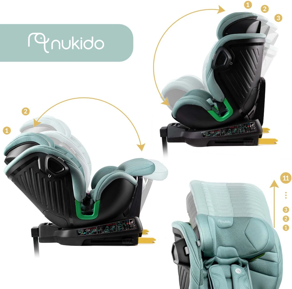 Automobilinė kėdutė oborotowy su nogą Nukido Shelly 0-12 lat I-Size ISOFIX