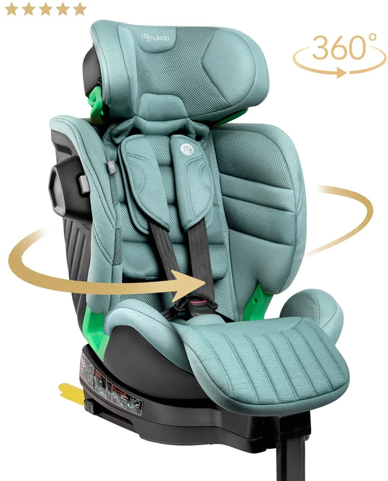 Automobilinė kėdutė oborotowy su nogą Nukido Shelly 0-12 lat I-Size ISOFIX