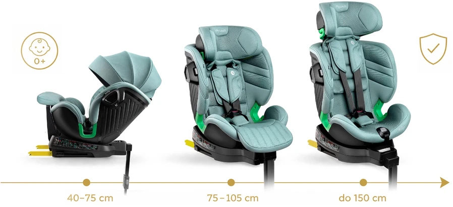 Automobilinė kėdutė oborotowy su nogą Nukido Shelly 0-12 lat I-Size ISOFIX