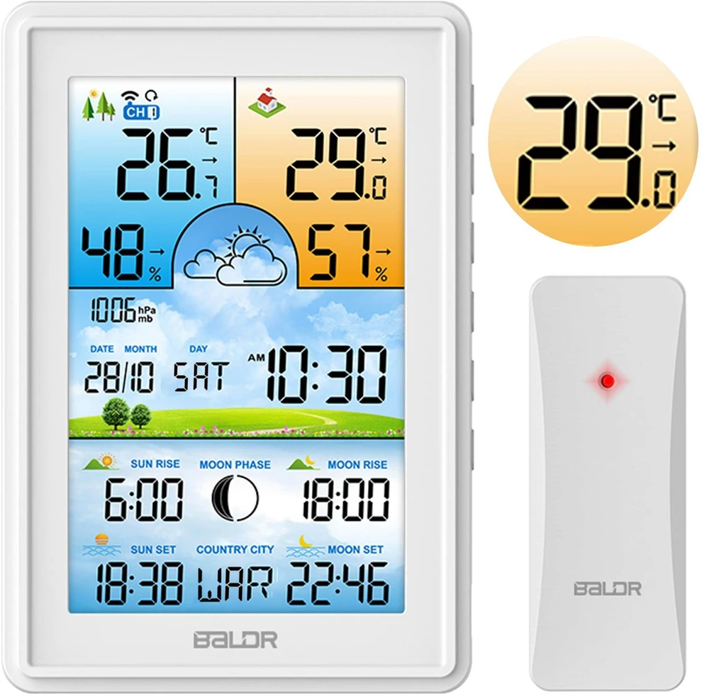 Baldr Meteorologinė stotelė su ekranu BD-906, balta