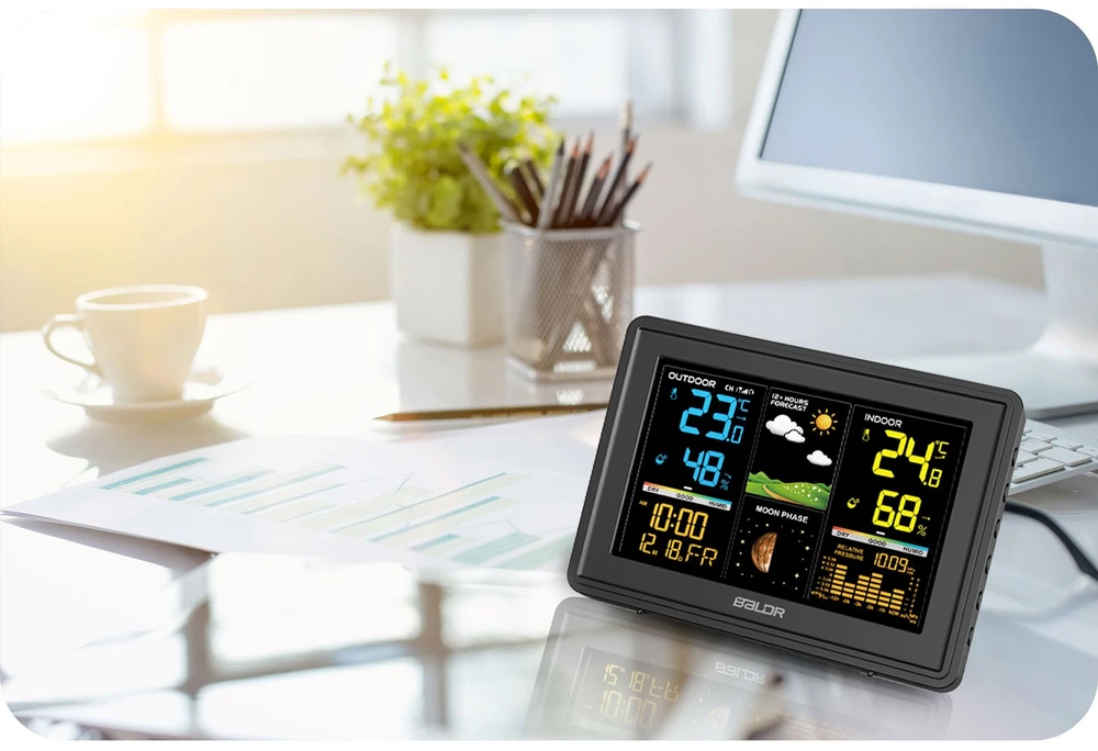 Berdsen Meteorologinė stotelė su ekranu BD-907, juoda