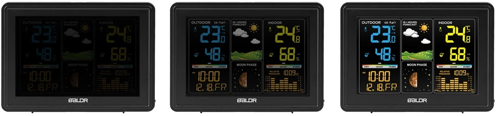 Berdsen Meteorologinė stotelė su ekranu BD-907, juoda