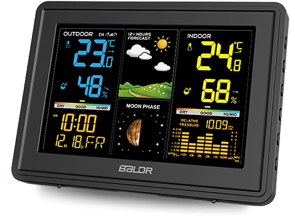 Berdsen Meteorologinė stotelė su ekranu BD-907, juoda