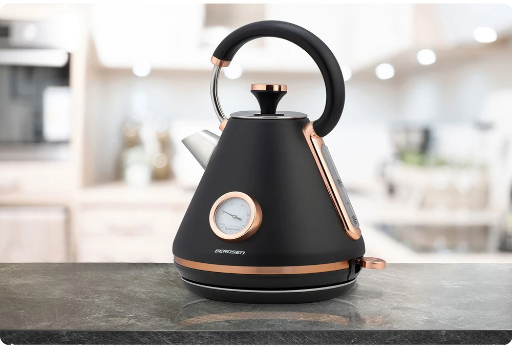 Berdsen Elektrinis virdulys su termometru 1,7L BD-701 juodas