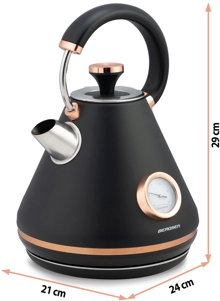 Berdsen Elektrinis virdulys su termometru 1,7L BD-701 juodas
