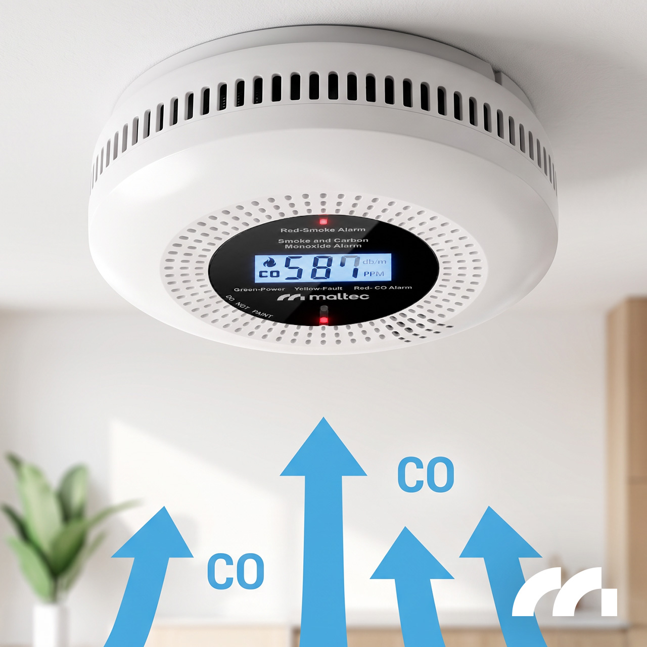 Maltec Anglies monoksido/dūmų jutiklis SafeSensor5000 2in1 AA aprašymas - Prekės nuotrauka