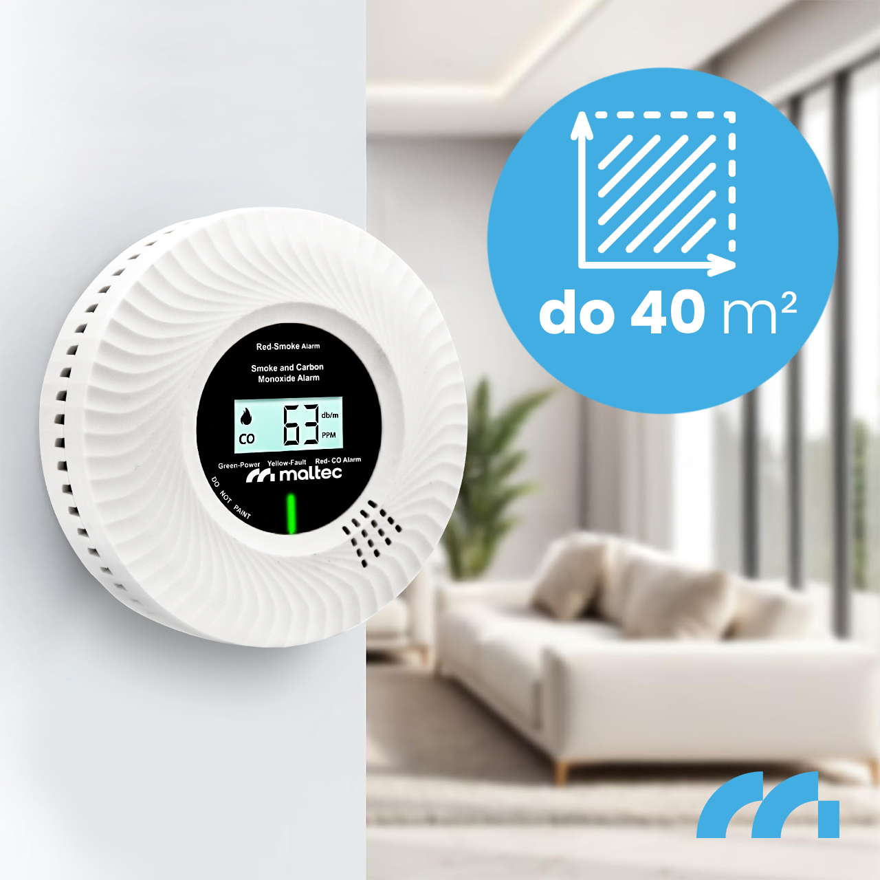 Maltec Anglies monoksido / dūmų jutiklis SafeSensor5500 2 viename Li-ion aprašymas - Prekės nuotrauka