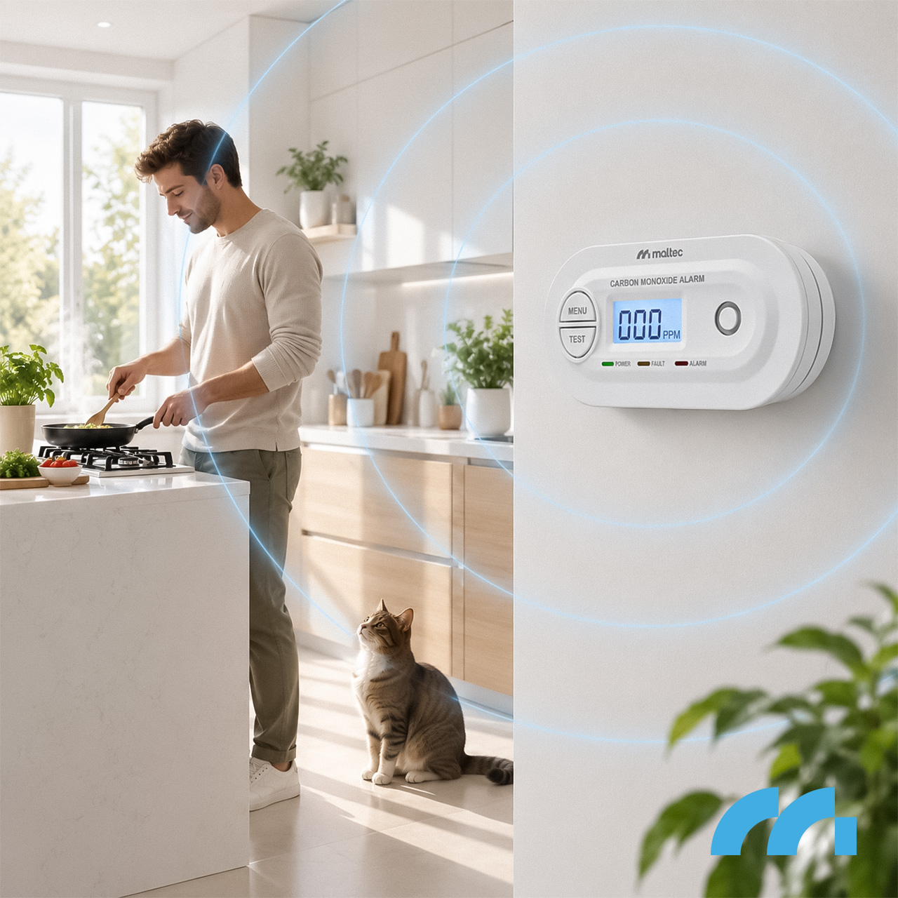 Maltec Anglies monoksido/dūmų jutiklis SafeSensor4100 AA aprašymas - Prekės nuotrauka