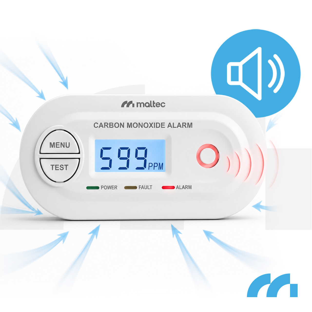 Maltec Anglies monoksido/dūmų jutiklis SafeSensor4100 AA aprašymas - Prekės nuotrauka