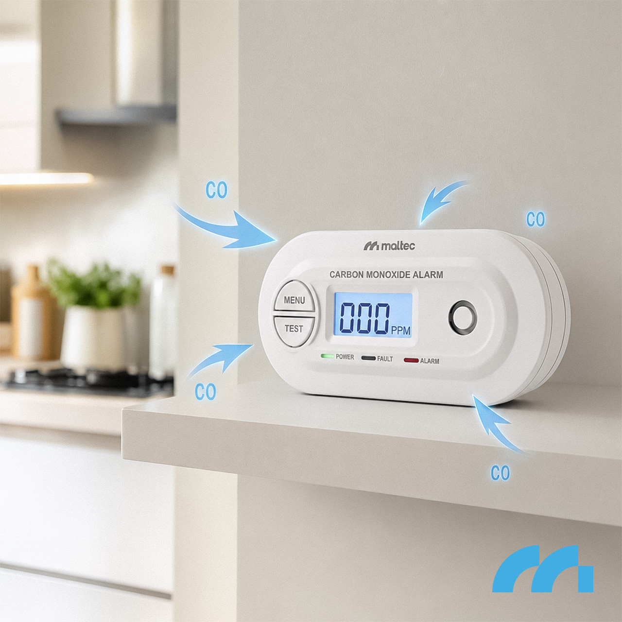 Maltec Anglies monoksido/dūmų jutiklis SafeSensor4100 AA aprašymas - Prekės nuotrauka