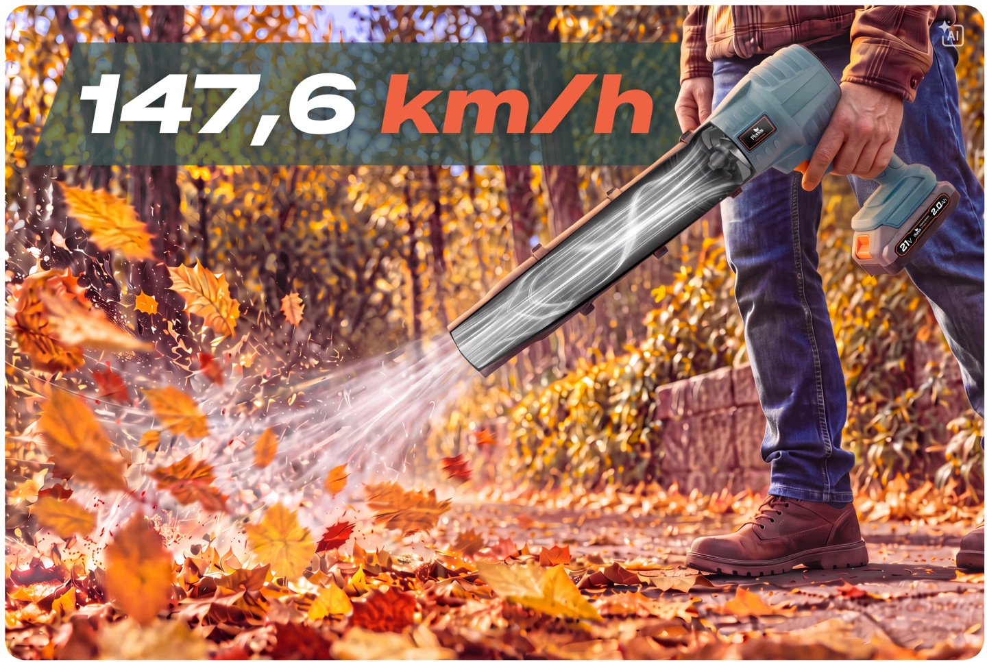 Humberg Dmuchawa akumuliatorinė do liści trawy śniegu 21 v 350 W Plonos PL-642 aprašymas - Prekės nuotrauka