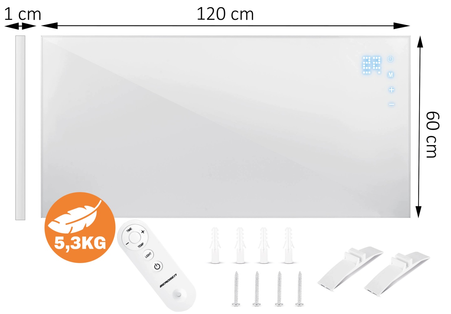Infrared šildytuvas infraraudonųjų spindulių 1000 W Berdsen BD-992 pultas WiFi programėlė aprašymas - Prekės nuotrauka