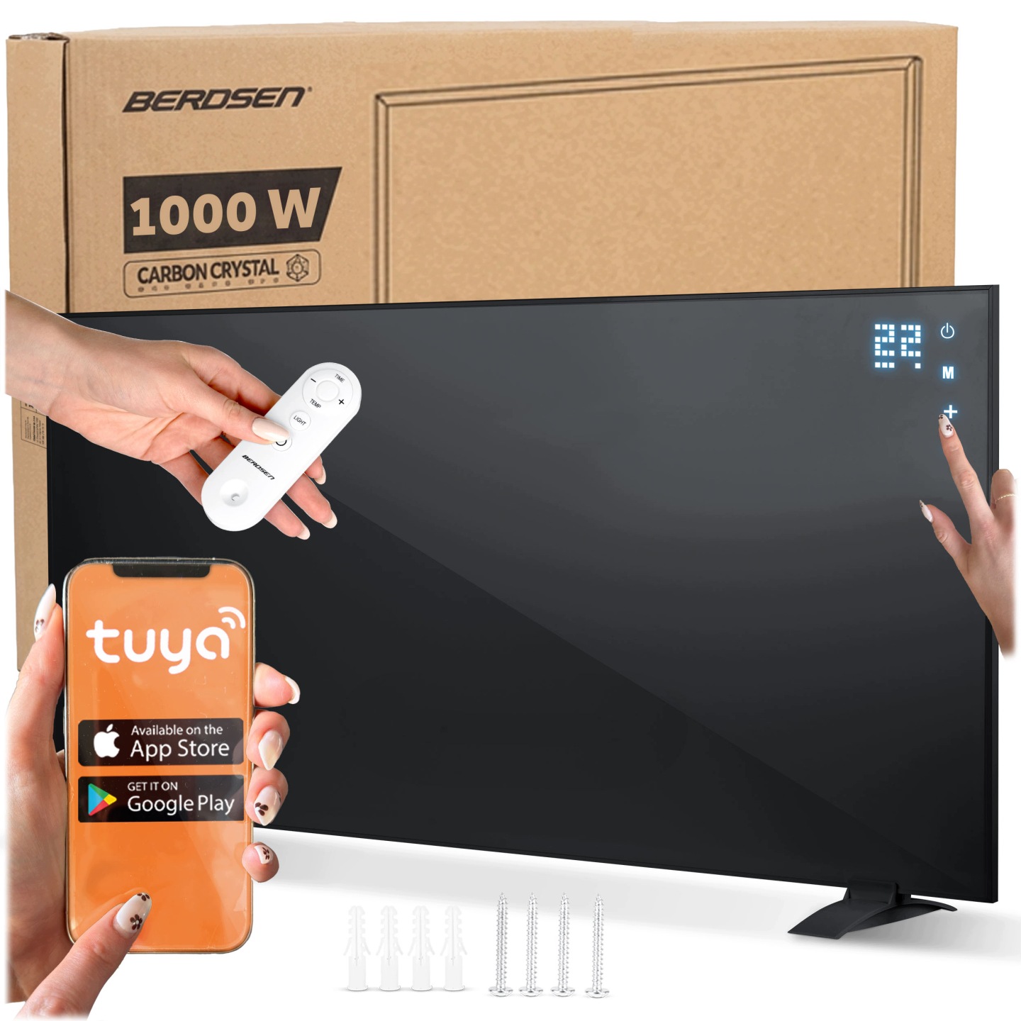 Infrared šildytuvas infraraudonųjų spindulių 1000 W Berdsen BD-992 pultas WiFi programėlė aprašymas - Prekės nuotrauka
