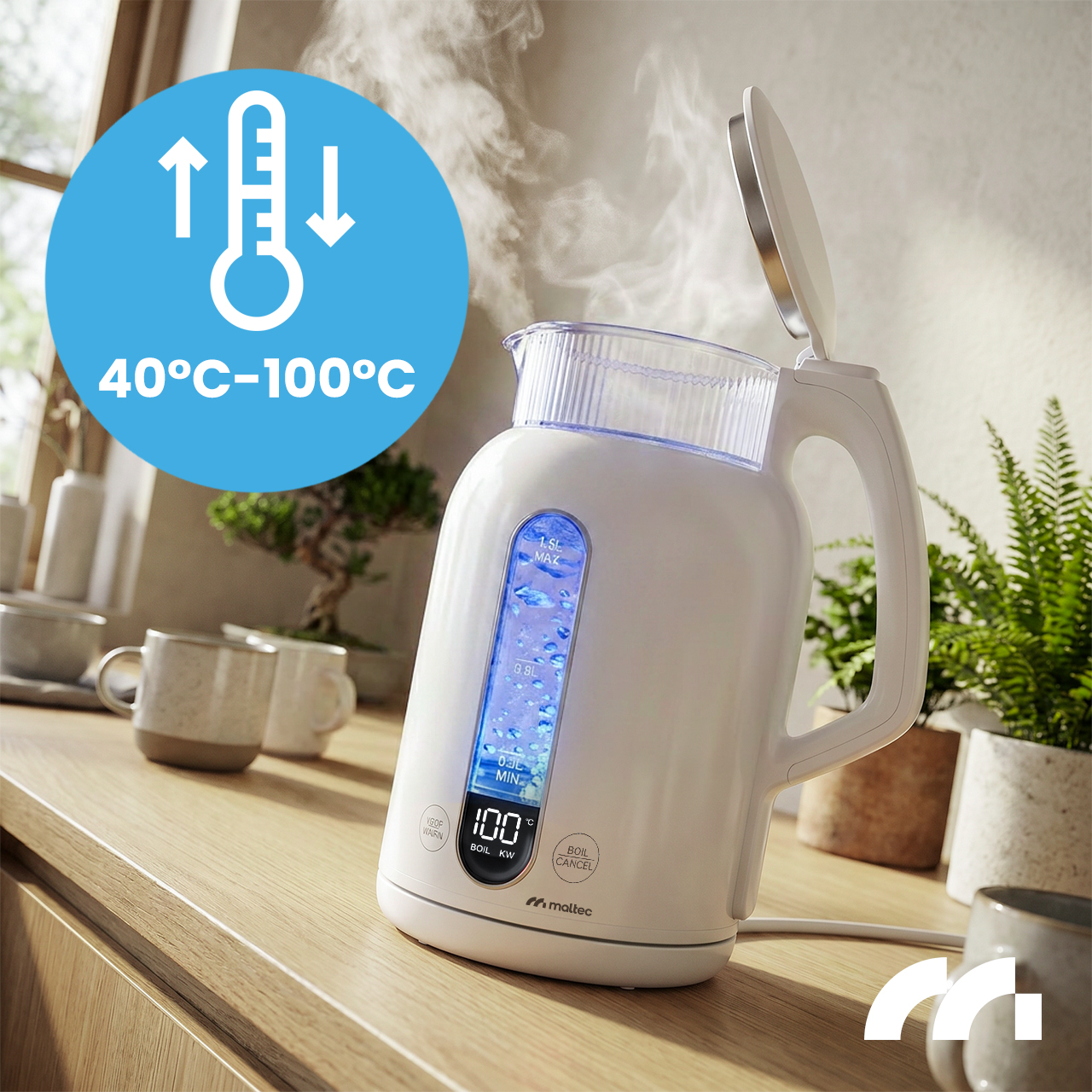 Gruzdintuvė MalTec Elektrinis virdulys Boily3000-WH aprašymas - Prekės nuotrauka