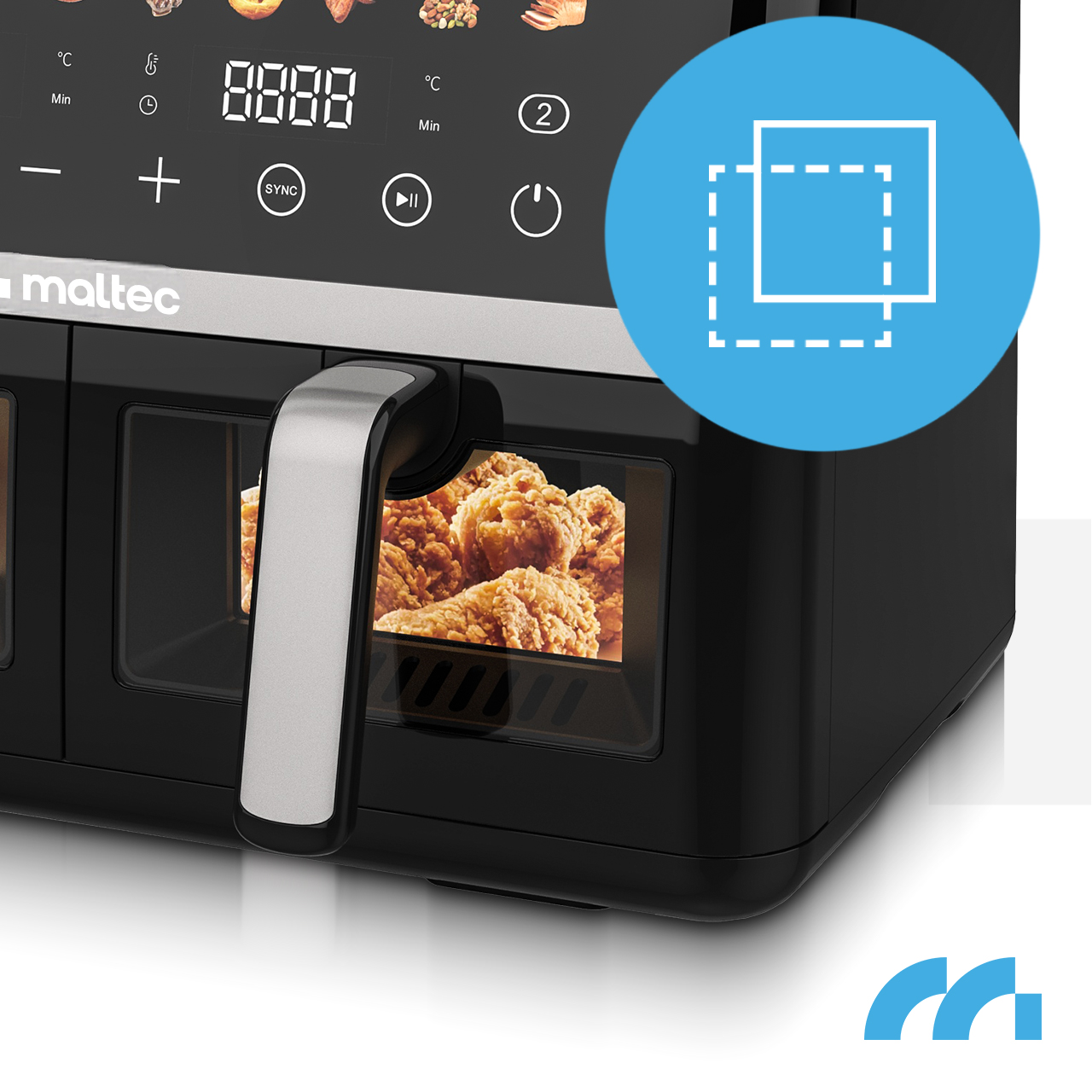 Gruzdintuvė MalTec Riebalų keptuvė be aliejaus AirFryer 2800W-10L aprašymas - Prekės nuotrauka