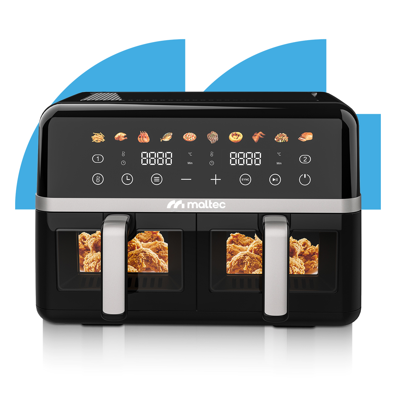 Gruzdintuvė MalTec Riebalų keptuvė be aliejaus AirFryer 2800W-10L aprašymas - Prekės nuotrauka