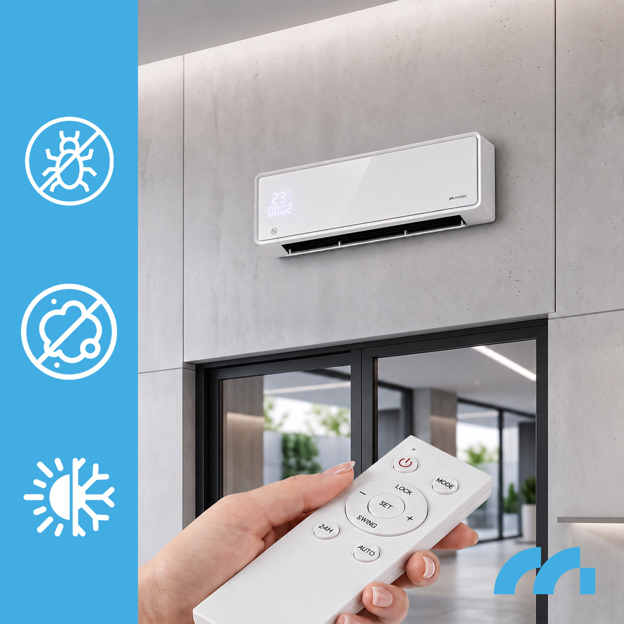 Maltec Oro užuolaida PT5800W-WH WiFi + pultas aprašymas - Prekės nuotrauka