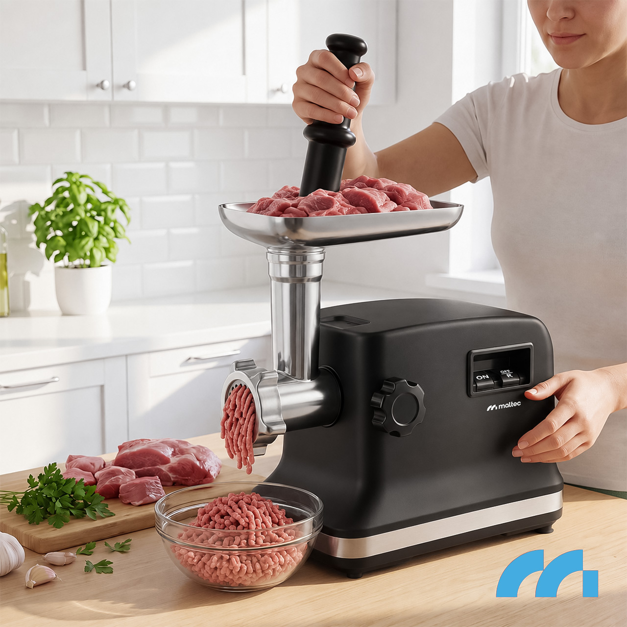 Gruzdintuvė MalTec Mėsmalė Meatsy1800 aprašymas - Prekės nuotrauka