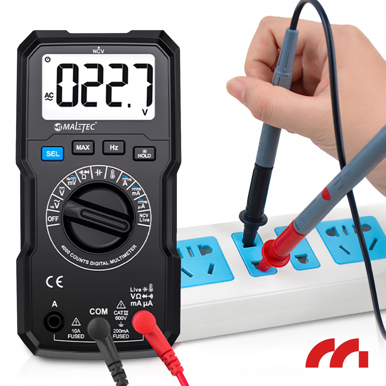 MalTec srovės matuoklis MasterMultimeter + laidai aprašymas - Prekės nuotrauka