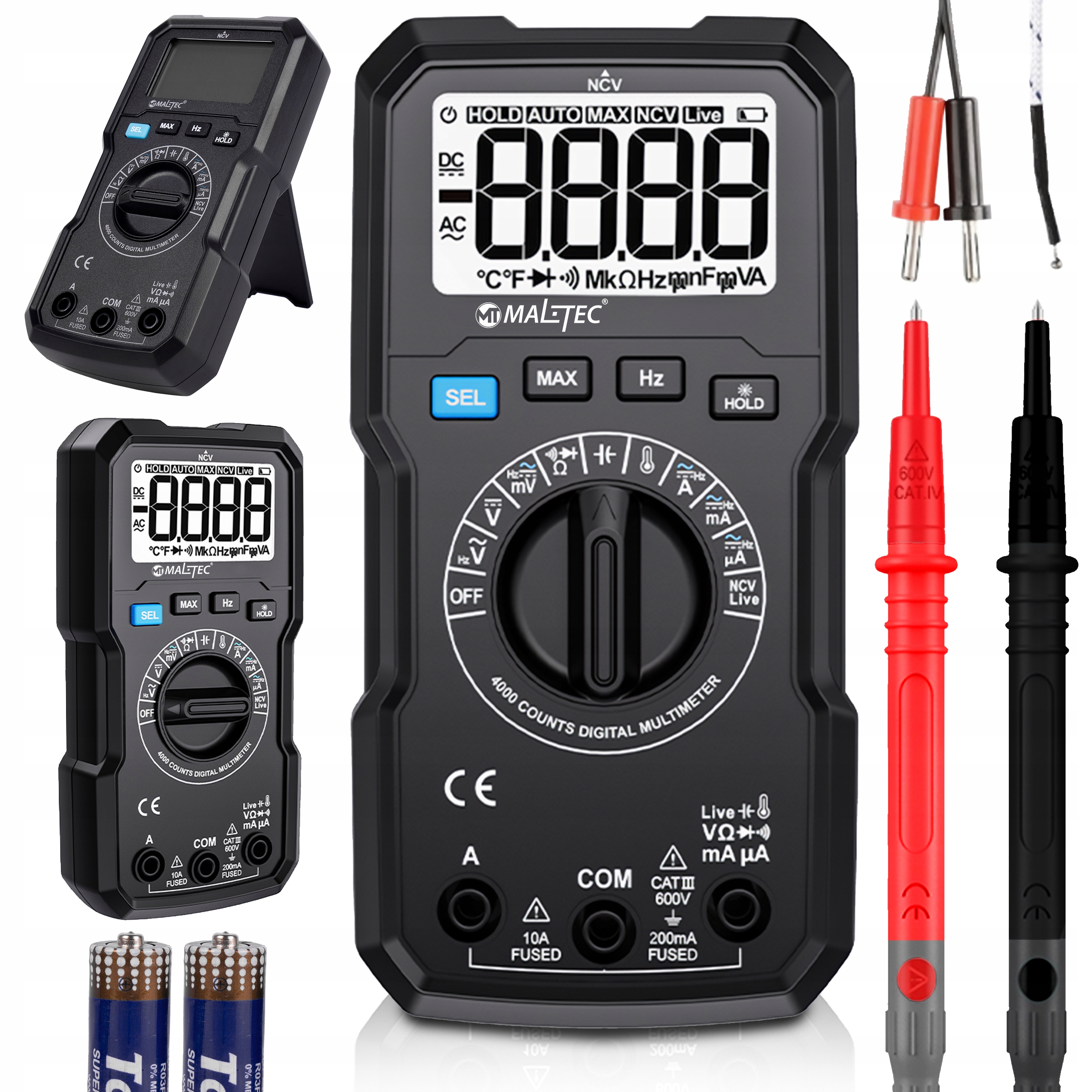 MalTec srovės matuoklis MasterMultimeter + laidai aprašymas - Prekės nuotrauka