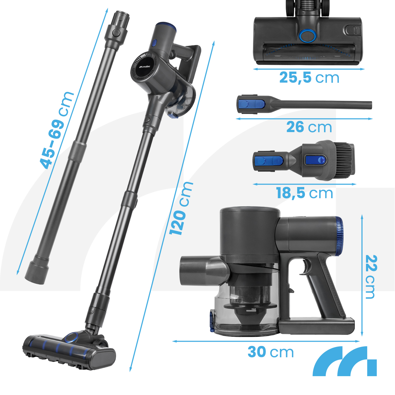 MalTec Dulkių siurblys Pionowy TURBOCYCLONE PRO3000 aprašymas - Prekės nuotrauka