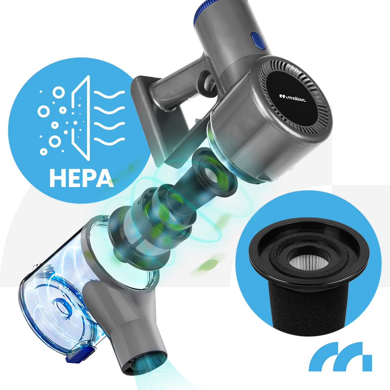 MalTec Dulkių siurblys Pionowy TURBOCYCLONE PRO3000 aprašymas - Prekės nuotrauka