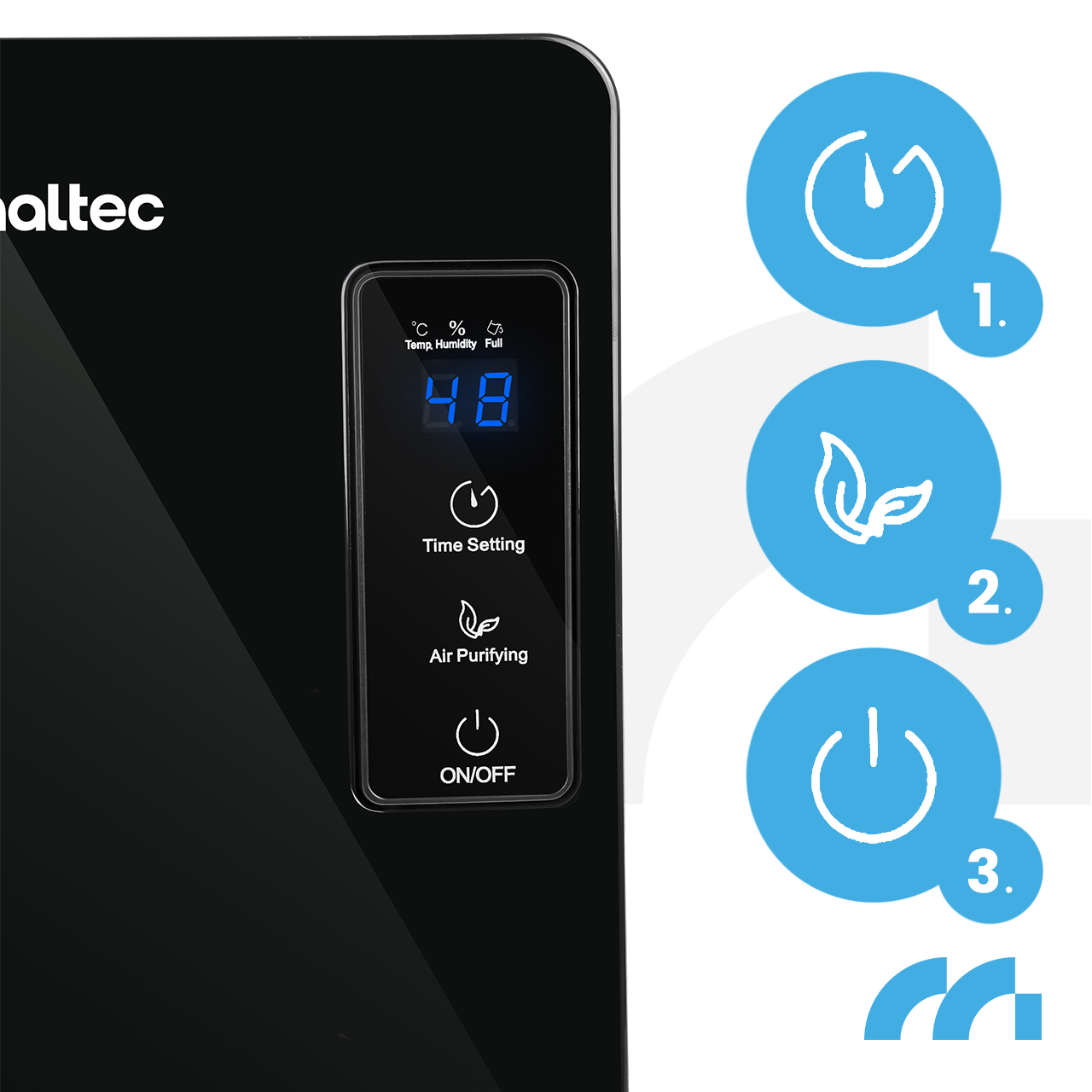 Sausintuvas Maltec Drėgmės surinkėjas DH-2200 Juodas 2,2L 90W aprašymas - Prekės nuotrauka