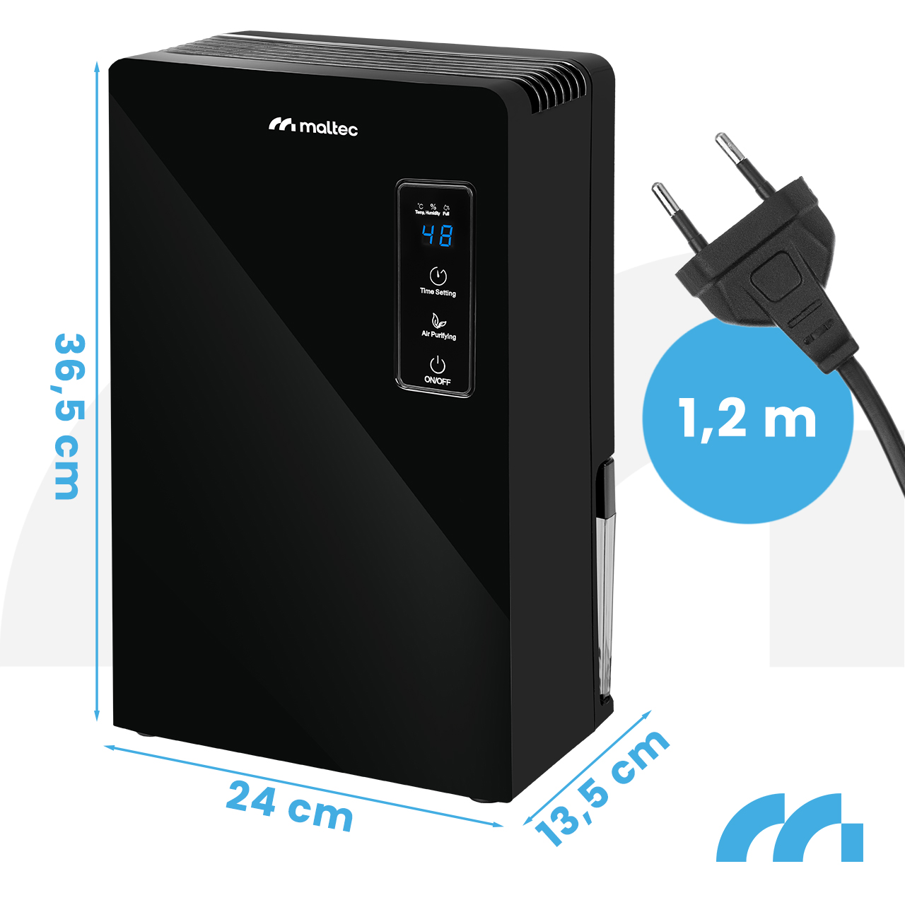 Sausintuvas Maltec Drėgmės surinkėjas DH-2200 Juodas 2,2L 90W aprašymas - Prekės nuotrauka