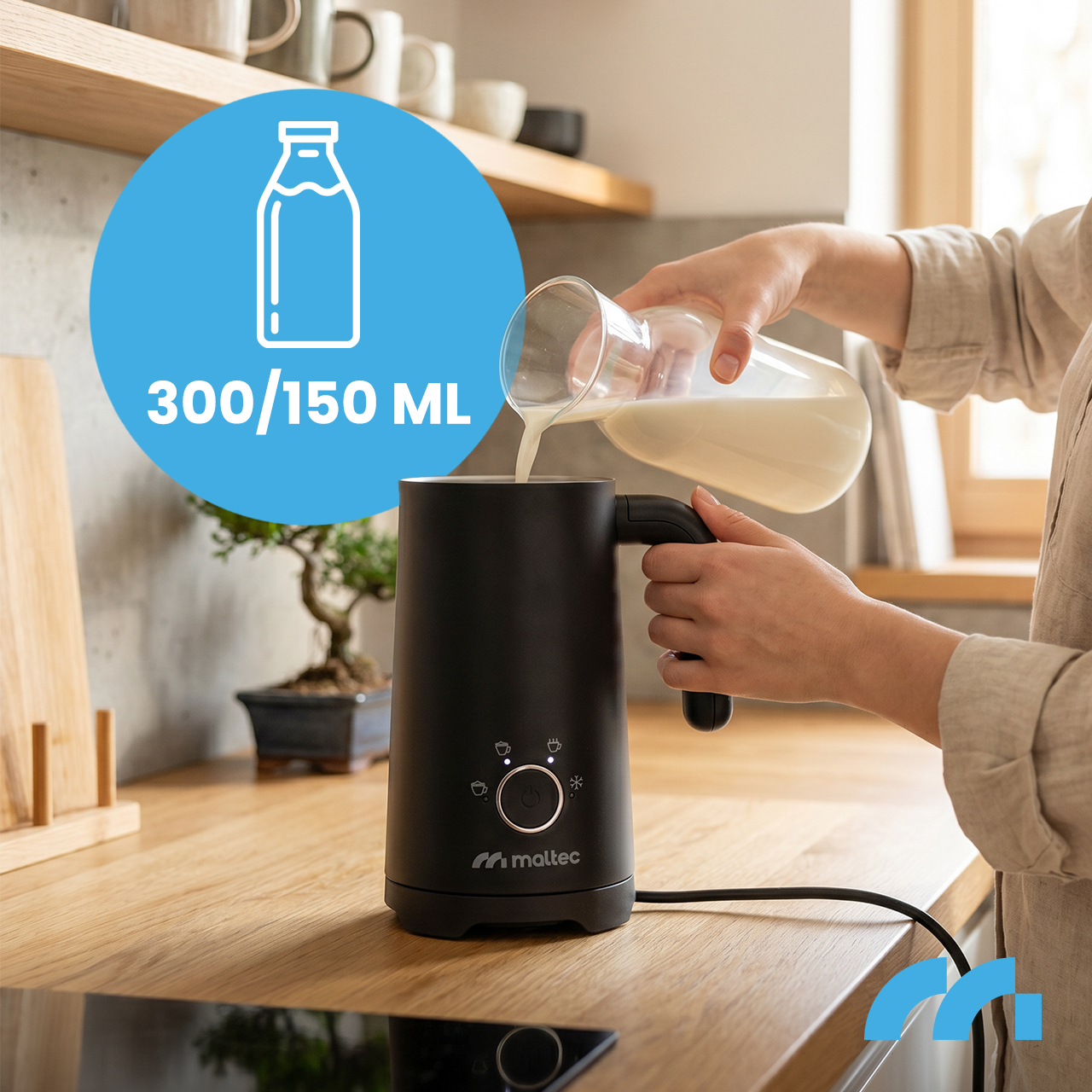 Gruzdintuvė MalTec Pieno plakiklis Foamy 500 W aprašymas - Prekės nuotrauka