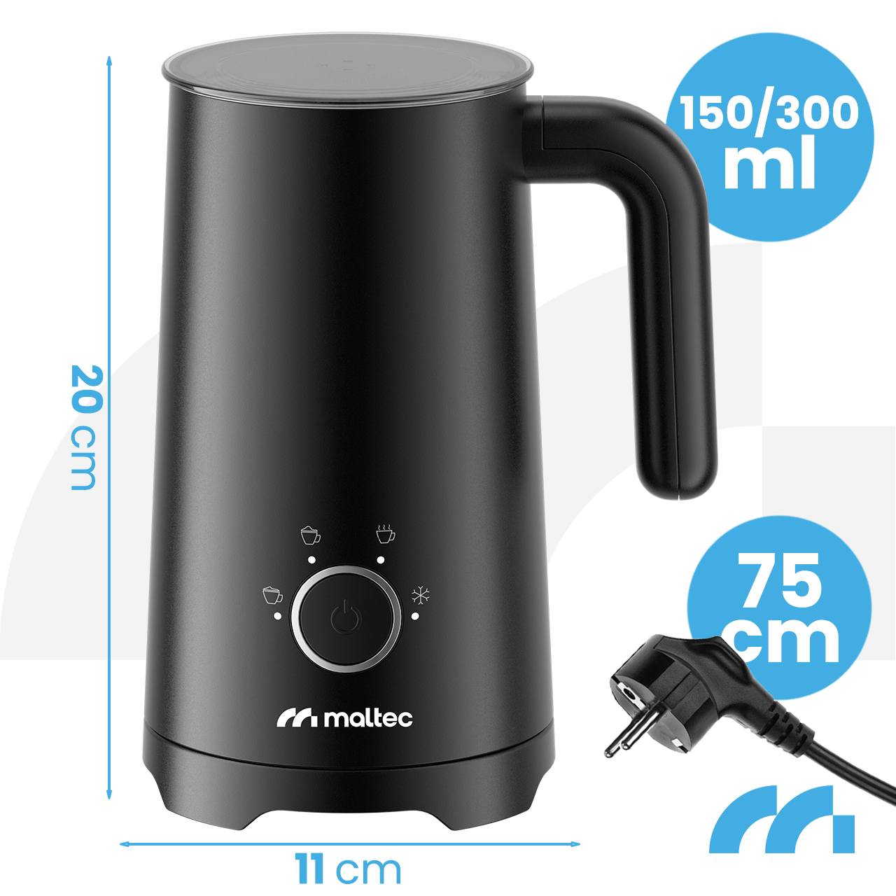 Gruzdintuvė MalTec Pieno plakiklis Foamy 500 W aprašymas - Prekės nuotrauka