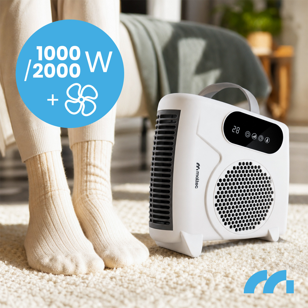 MalTec Termoventiliatorius TH2000W + pultelis aprašymas - Prekės nuotrauka