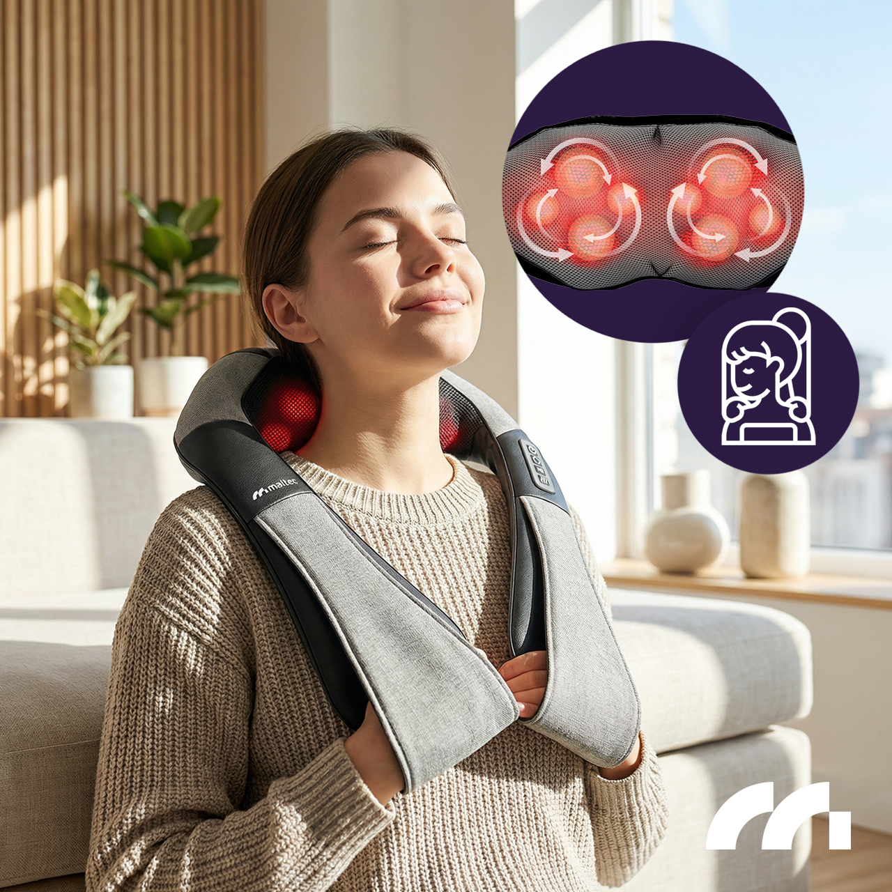 Maltec Pečių masažuoklis MAX-Comfy 2000 Wireless aprašymas - Prekės nuotrauka