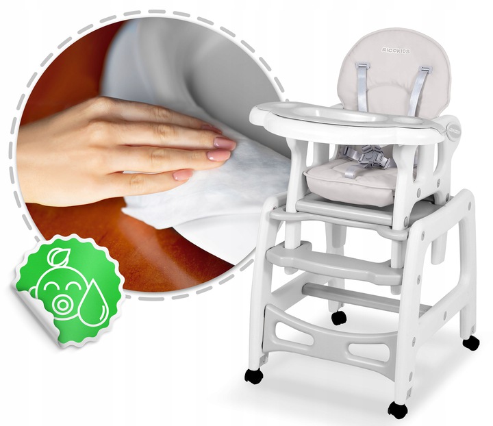 Padėklas Sinco Ricokids maitinimo kėdutei - pilkas aprašymas - Prekės nuotrauka