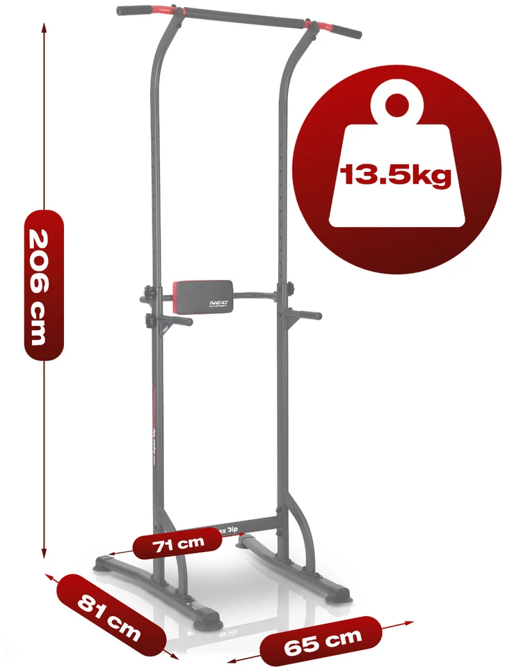 Laisvai stovinti prisitraukimo juosta Neo-Sport 100 kg