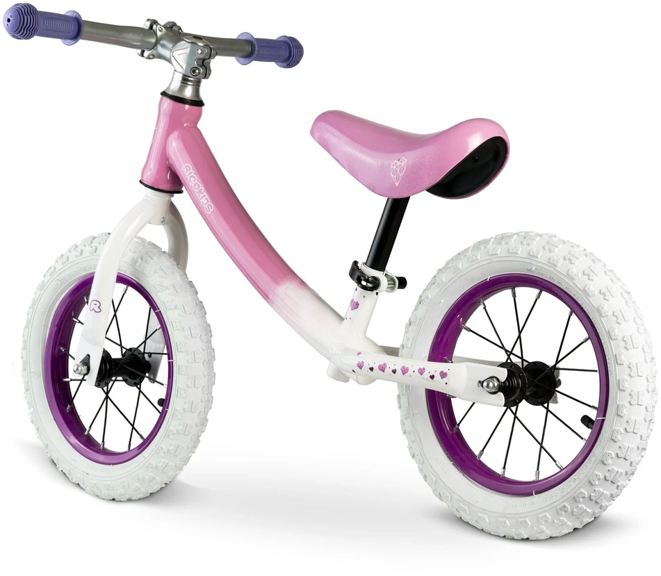 „Ricokids“ balansinis dviratis vaikams, baltas ir rožinis
