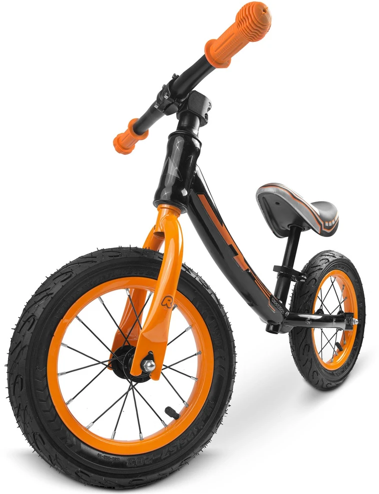 „Ricokids“ juodas ir oranžinis vaikiškas balansinis dviratis