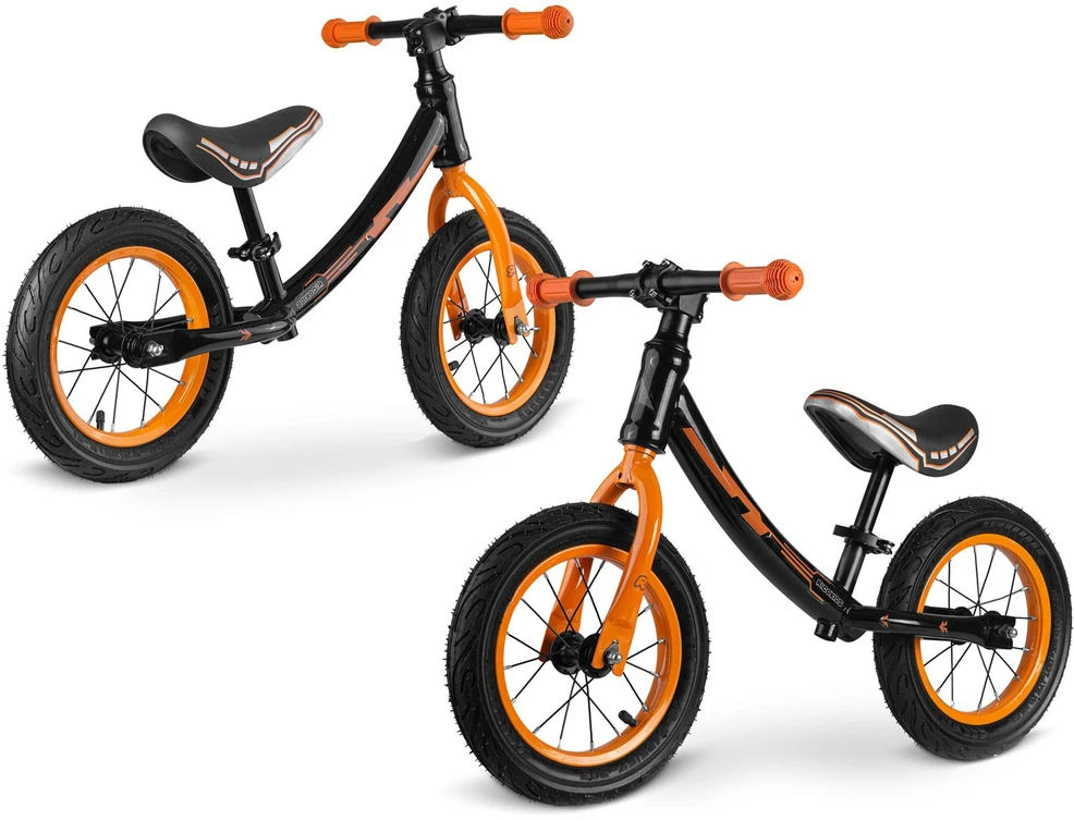 „Ricokids“ juodas ir oranžinis vaikiškas balansinis dviratis