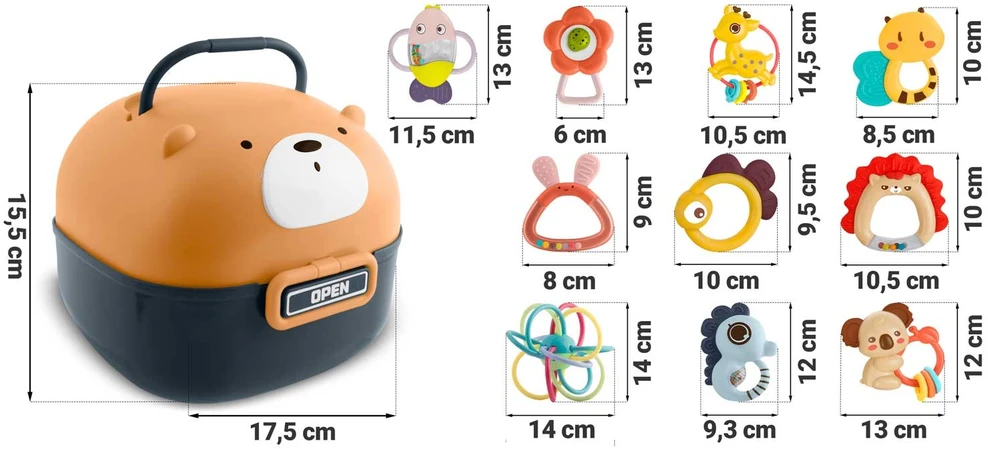 Nukido Barškučiai dėžutėje RK-738 Ricokids - 10 vnt.