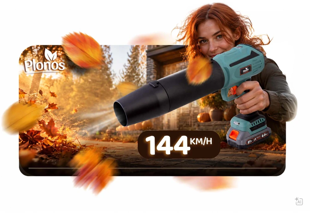 Humberg Dmuchawa akumuliatorinė do liści trawy śniegu 21 V 300 W 2xAKU 2 Ah Plonos PL-641