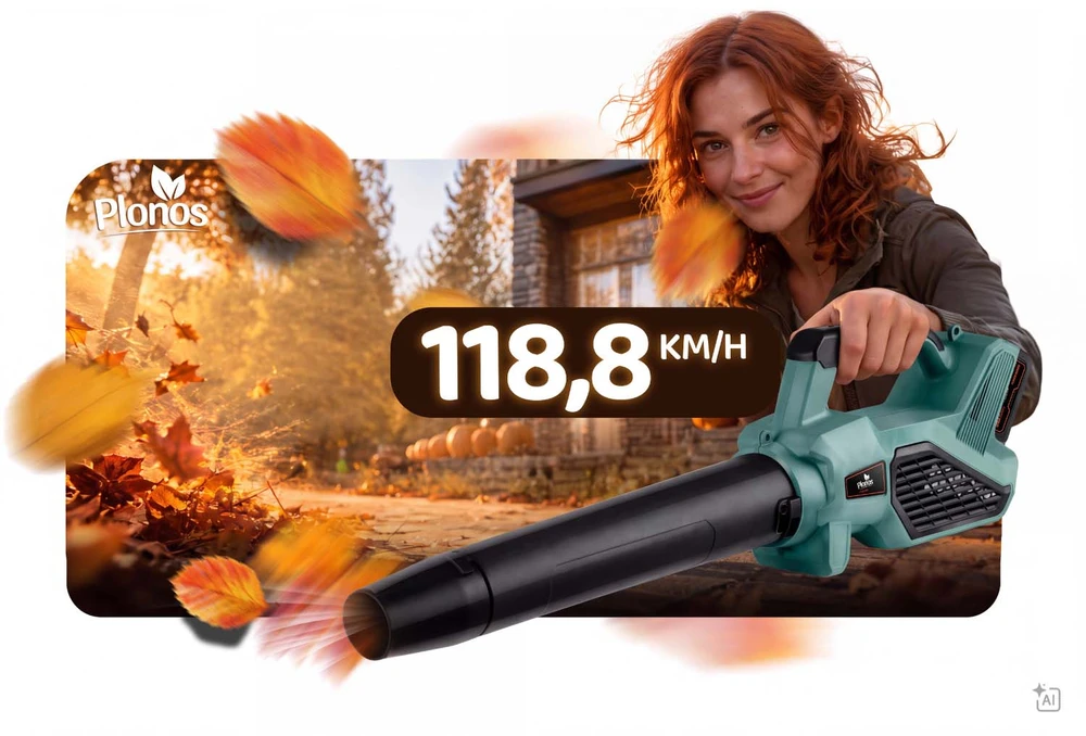 Humberg Dmuchawa akumuliatorinė do liści trawy śniegu 21 V 300 W 2xAKU 3,0 Ah Plonos PL-640