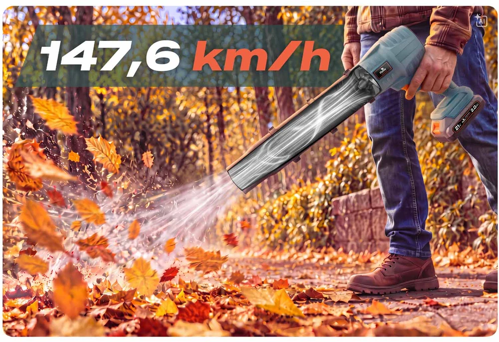 Humberg Dmuchawa akumuliatorinė do liści trawy śniegu 21 v 350 W Plonos PL-642