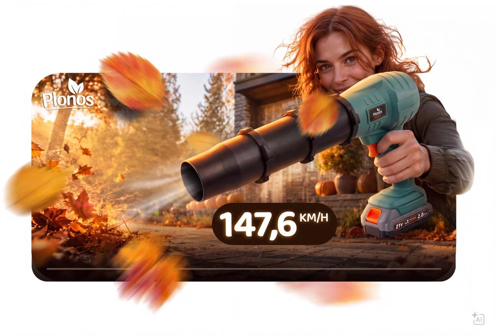 Humberg Dmuchawa akumuliatorinė do liści trawy śniegu 21 v 350 W Plonos PL-642