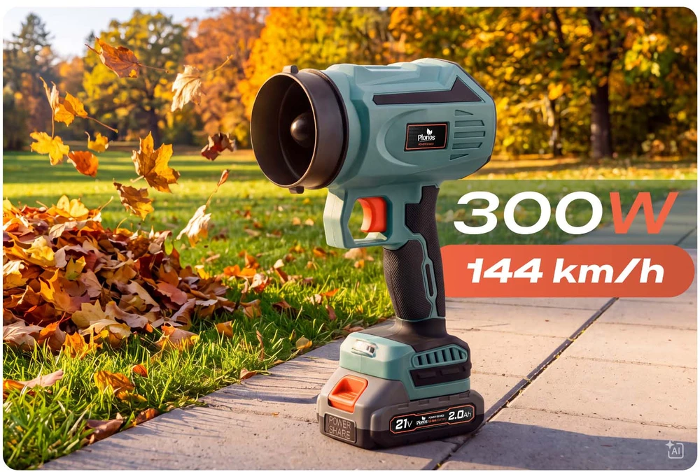 Humberg Dmuchawa akumuliatorinė do liści trawy śniegu 21 V 300 W 2xAKU 2 Ah Plonos PL-641