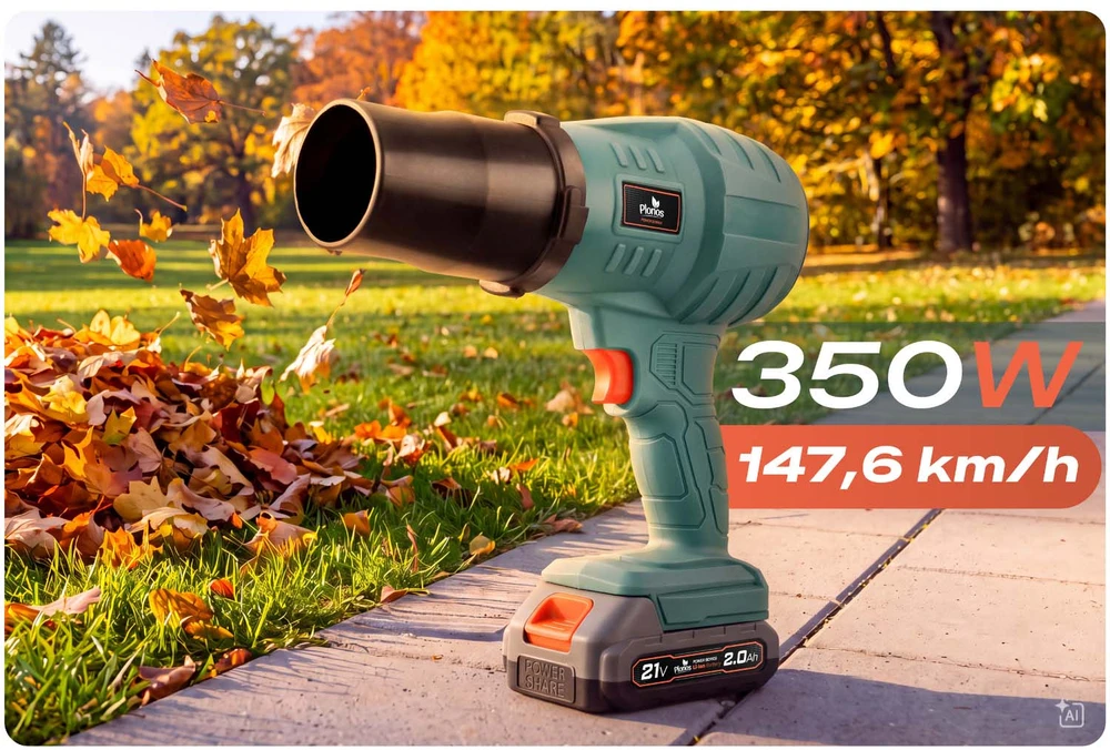 Humberg Dmuchawa akumuliatorinė do liści trawy śniegu 21 v 350 W Plonos PL-642