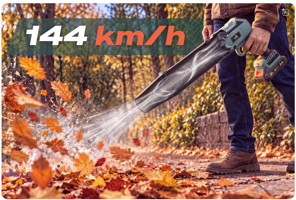 Humberg Dmuchawa akumuliatorinė do liści trawy śniegu 21 V 300 W 2xAKU 2 Ah Plonos PL-641