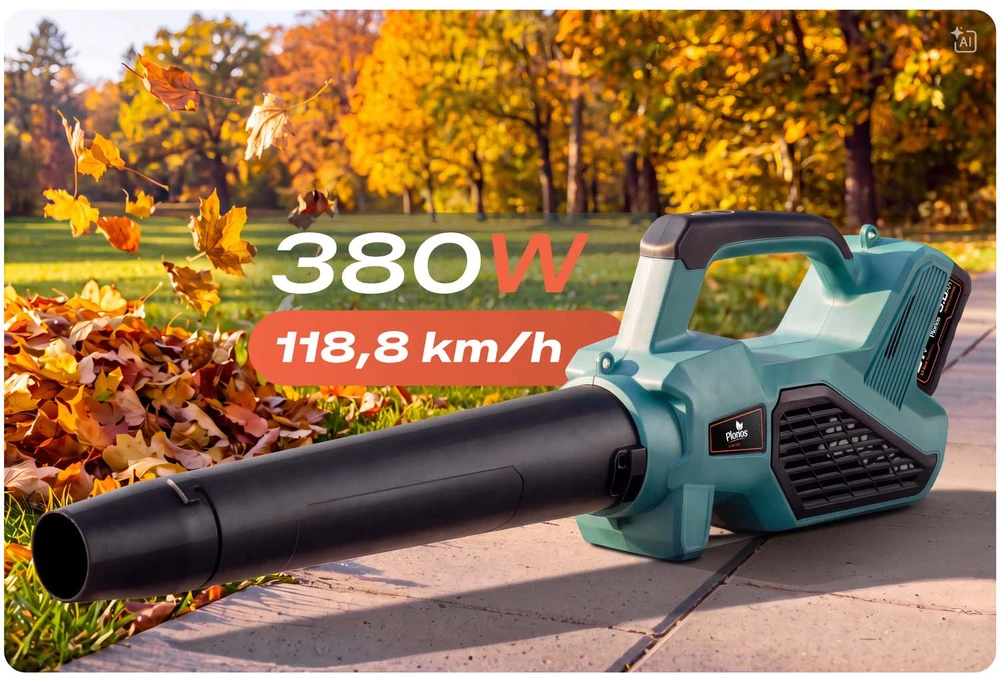 Humberg Dmuchawa akumuliatorinė do liści trawy śniegu 21 V 300 W 2xAKU 3,0 Ah Plonos PL-640
